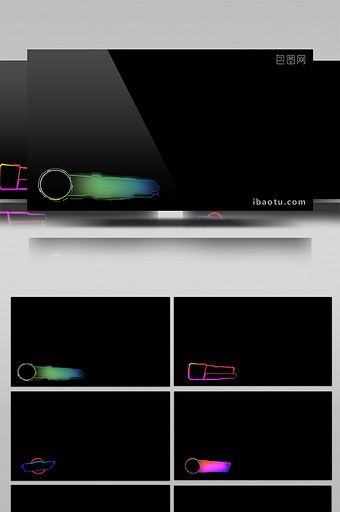 9款线条动画字幕条带通道特效元素素材视频图片
