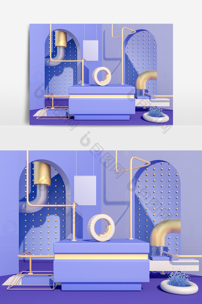 C4D紫色电商场景模型设计（标准渲染器）