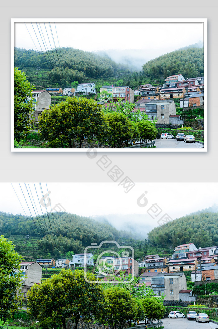 雨后初晴的山村摄影图片图片