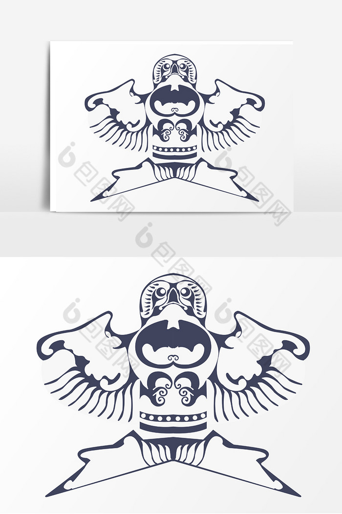 清明节老鹰风筝矢量元素图片