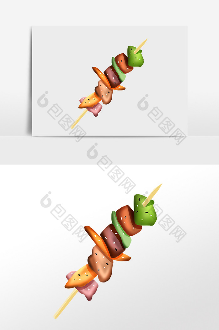 食物烧烤烤肉串插画图片图片
