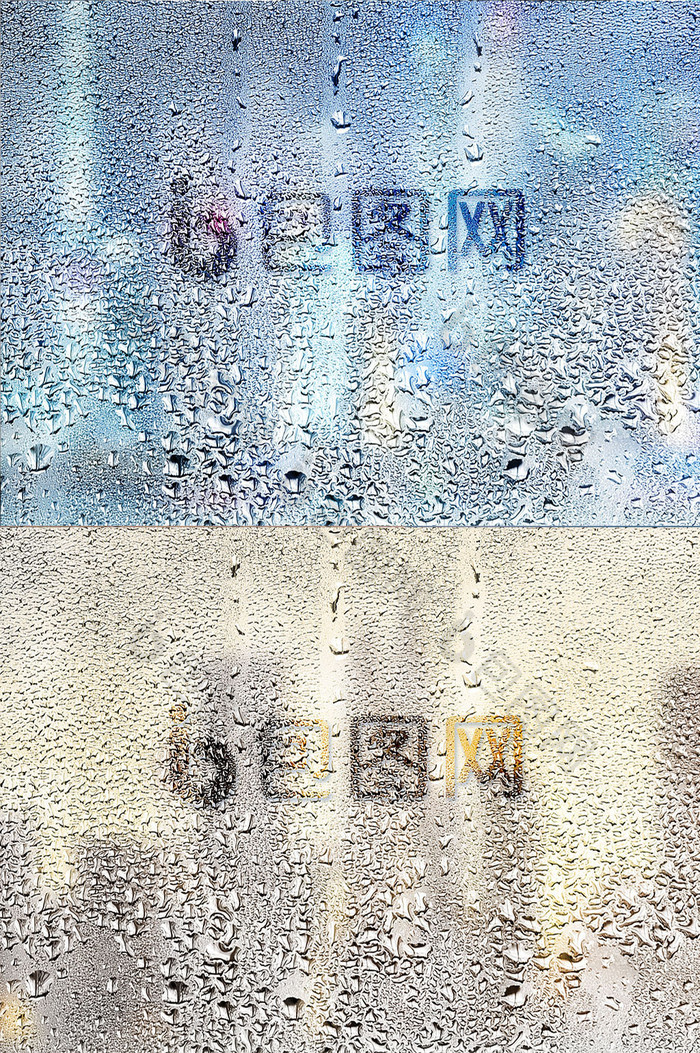 雨滴玻璃窗朦胧城市字体LOGO图片图片