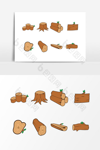 砍伐的树木设计素材图片