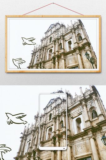 大三巴牌坊素材 包图网