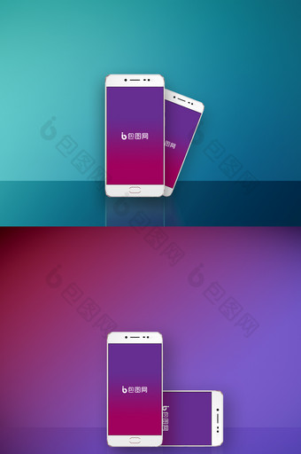 纯色渐变背景手机ui交互样机图片