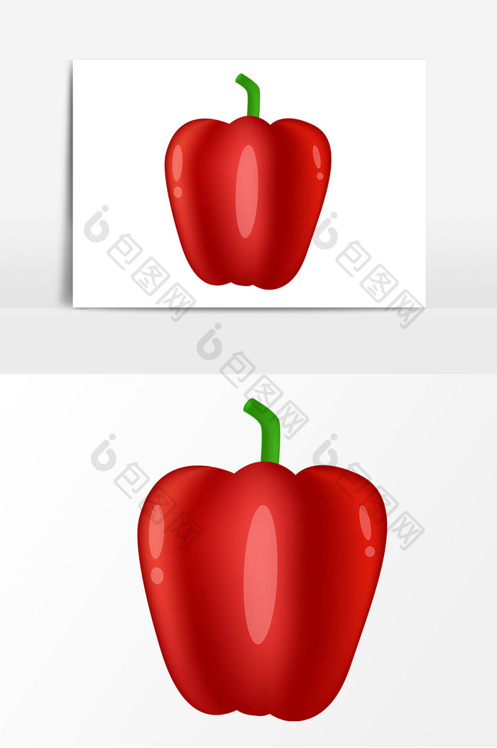 手绘红色大辣椒矢量元素