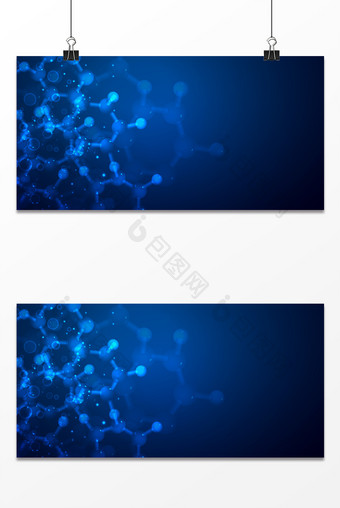 蓝色科技抽象科幻医疗DNA背景图片