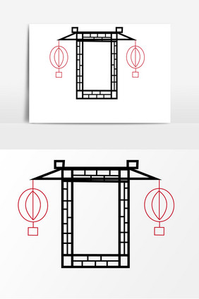 手绘卡通窗户矢量元素