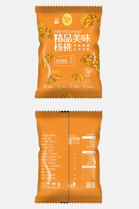 温暖清新精品核桃美味食品包装设计