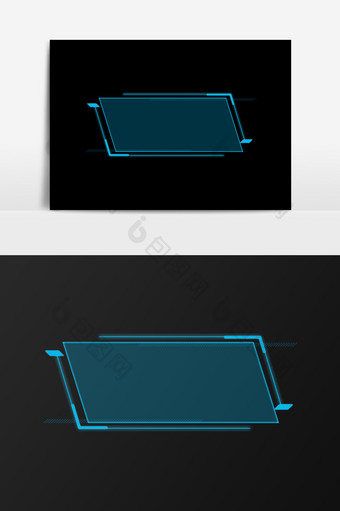 长方形科技边框装饰元素图片