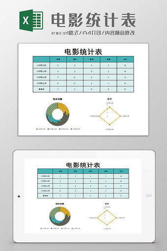 电影统计表Excel模板图片