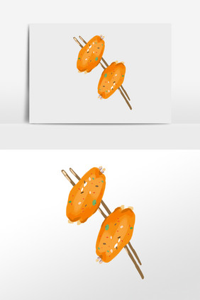 美味食物烤串烤鸡翅插画