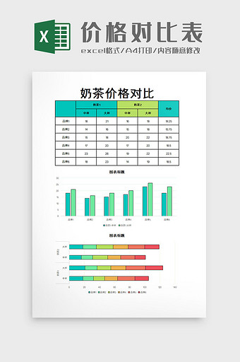 价格对比表Excel模板图片