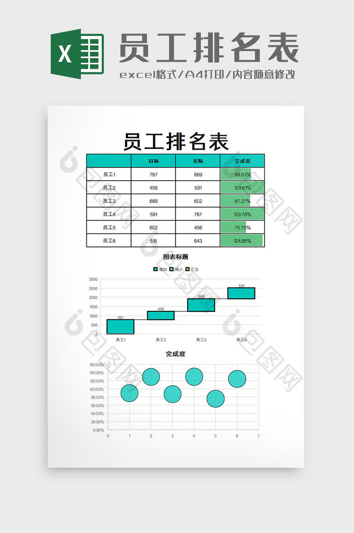 员工排名表Excel模板