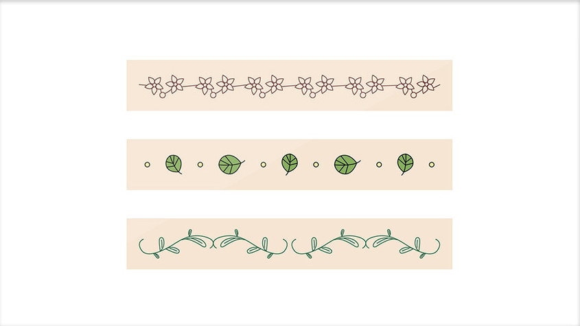 扁平小清新植物叶子花动态文章分割线插画