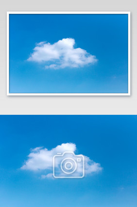 蓝天白云单个云团简洁设计素材唯美摄影大图