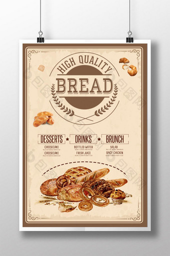 French bread food poster design  图片