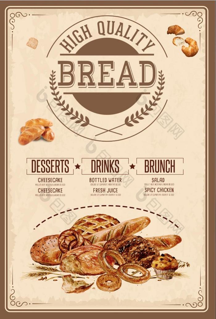 French bread food poster design  