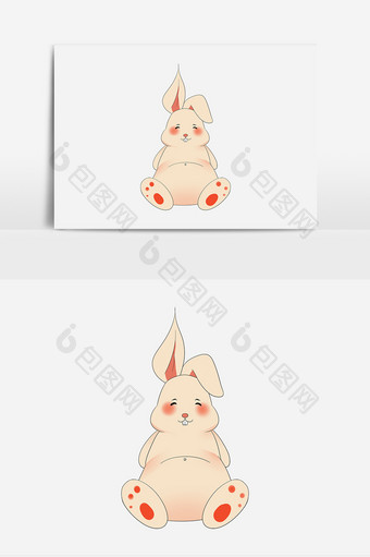 动物卡通兔子创意元素图片