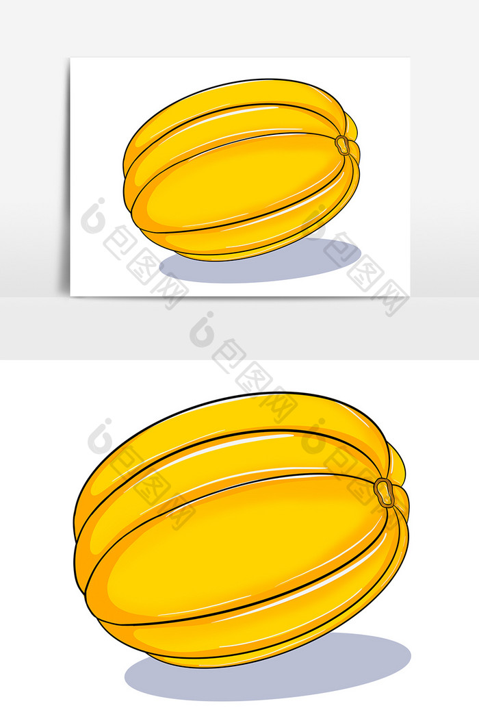 手绘香瓜装饰元素