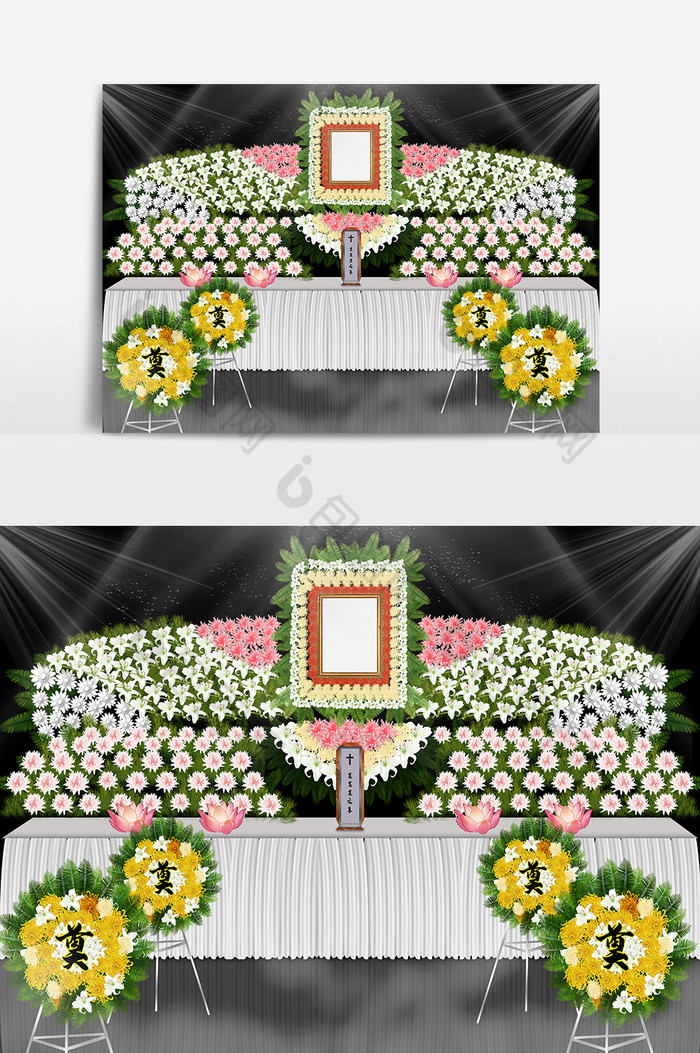 大气时尚韩式追悼会纪念仪式灵堂效果图图片图片