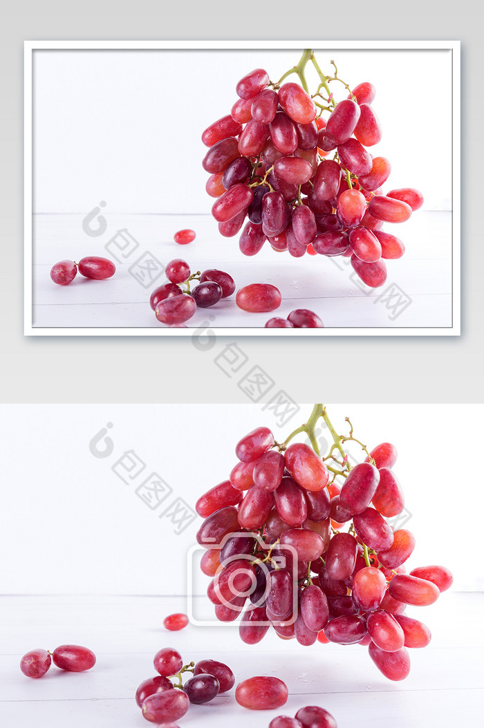 一串提子红提白色底新鲜果蔬素材健康美食图图片图片