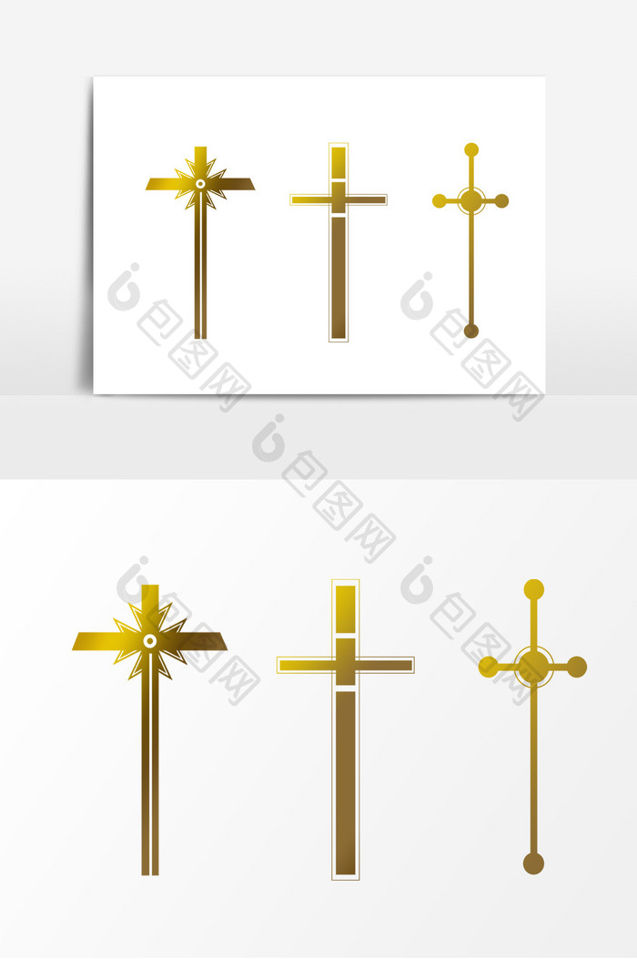 金色金属十字架元素