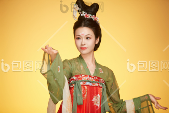 大唐风韵女性古装妆容造型图片-包图网企业站