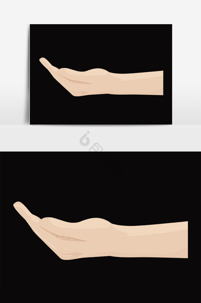 半握手的手势姿势插画图片