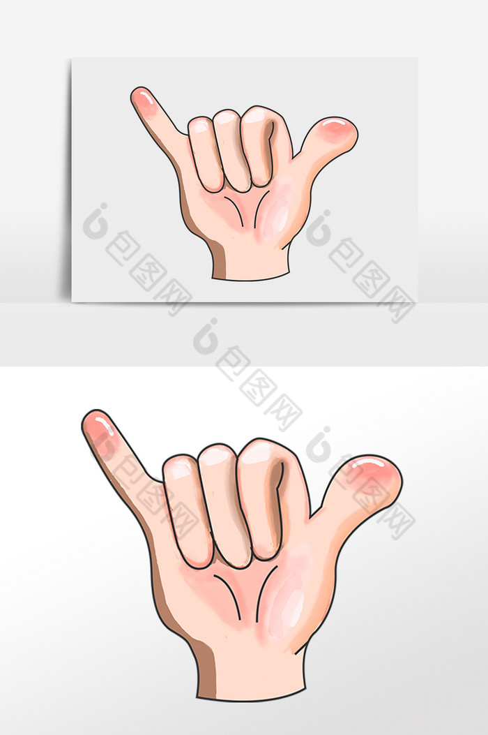 手指666手势姿势插画图片图片