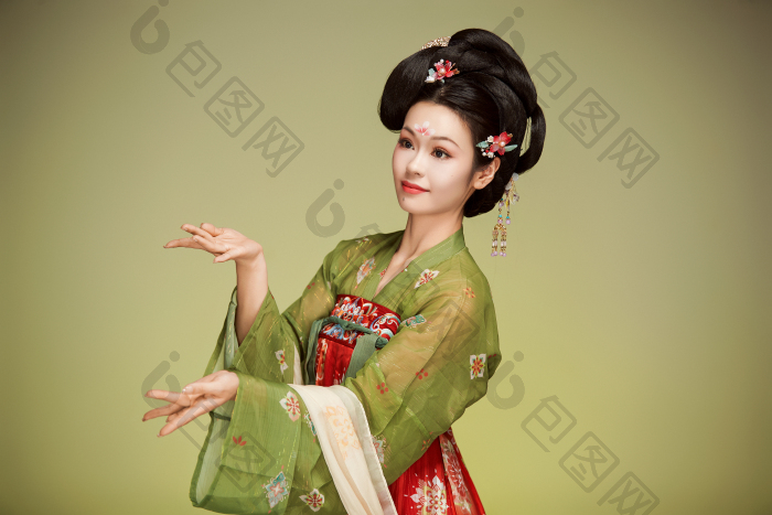 大唐风韵女性古装妆容造型图片-包图网企业站