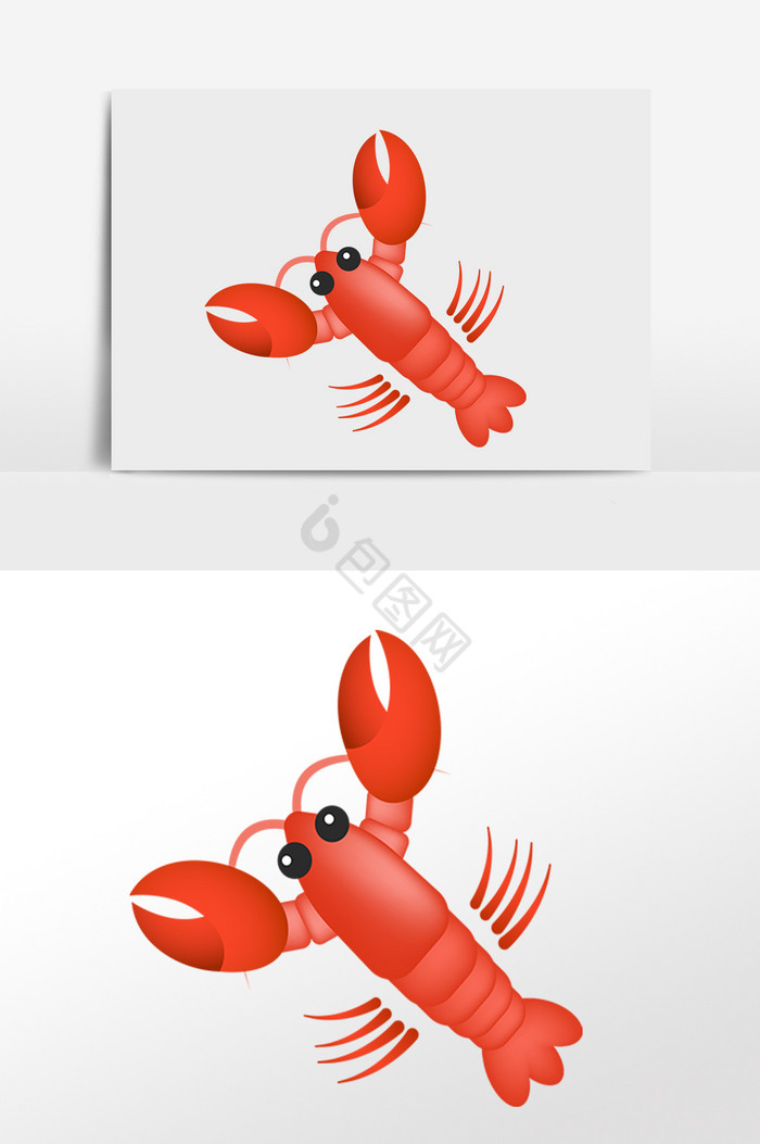 龙虾海鲜水产大龙虾插画图片