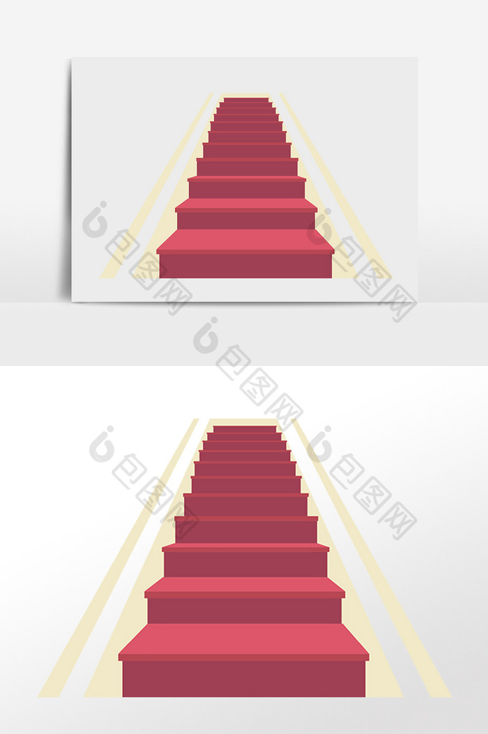 手绘地毯楼梯阶梯上下楼插画