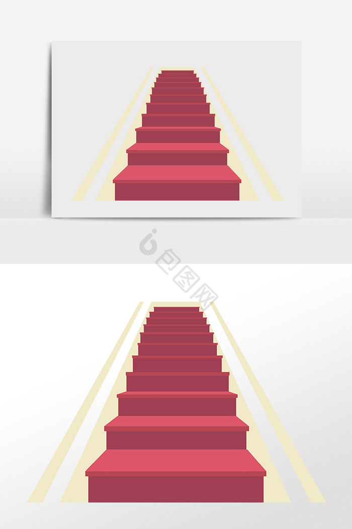 地毯楼梯阶梯上下楼插画图片