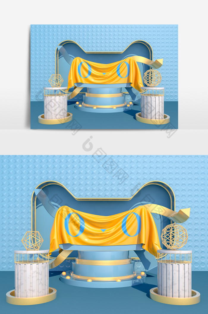 C4D天猫头促销场景标准渲染器图片图片
