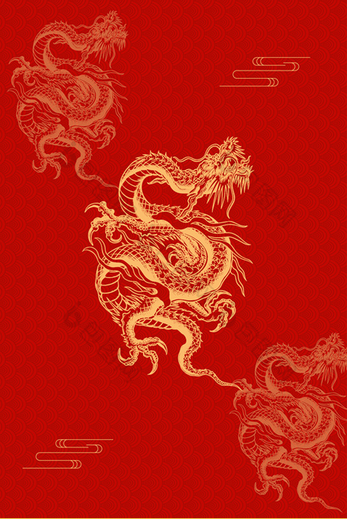 中国龙传统装饰画