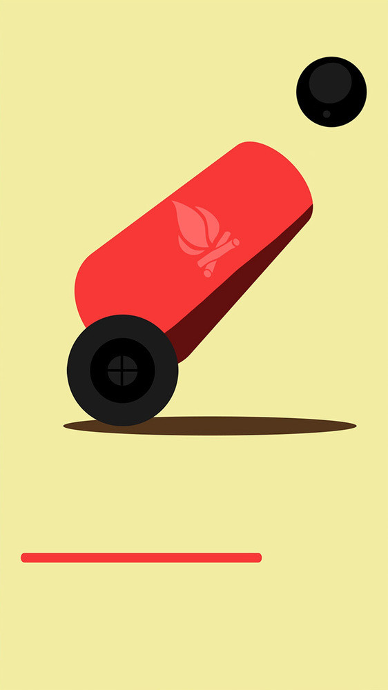 卡通红色大炮发射炮弹gif动态插图动画