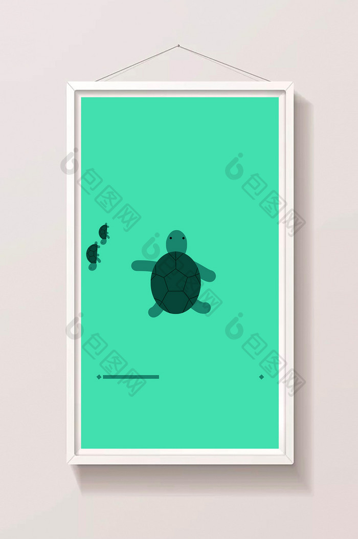 绿色卡通可爱乌龟GIF加载动态插图动画