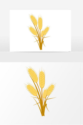 手绘丰收小麦矢量元素