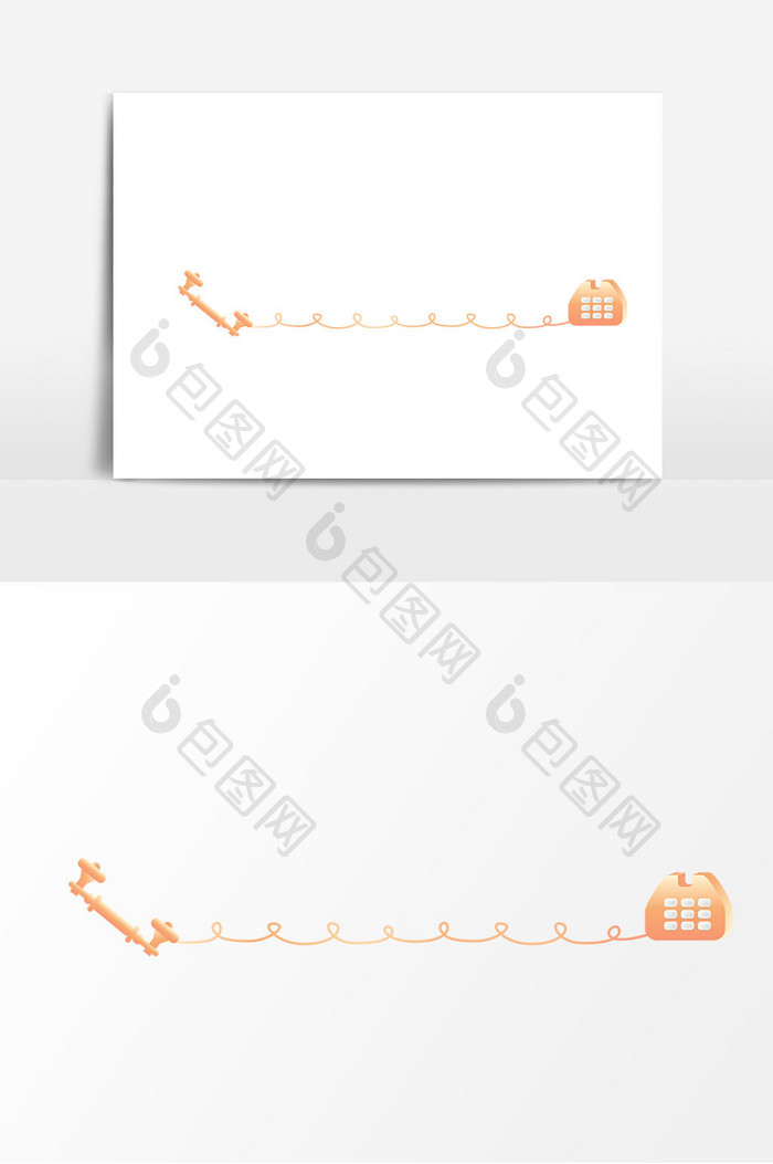 手绘电话分割线矢量元素