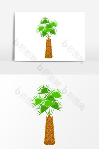 手绘椰树矢量元素图片