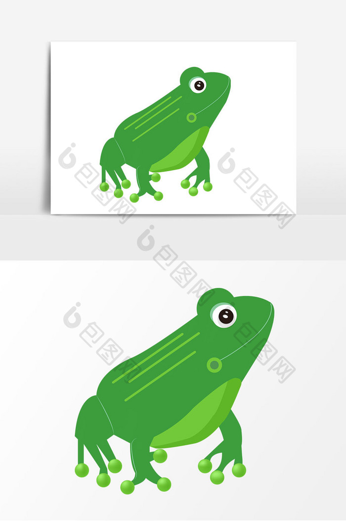手绘绿色小青蛙矢量素材