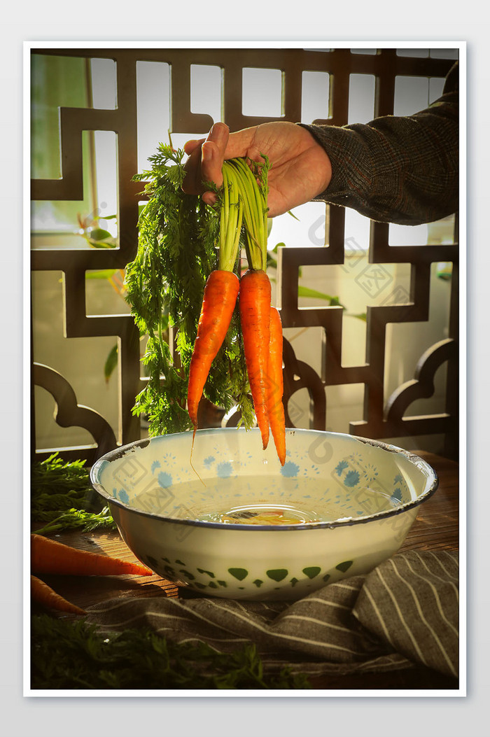 带叶新鲜萝卜动态食材美食摄影图片