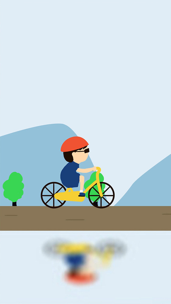 卡通动态男孩骑自行车GIF动态插图动画图片