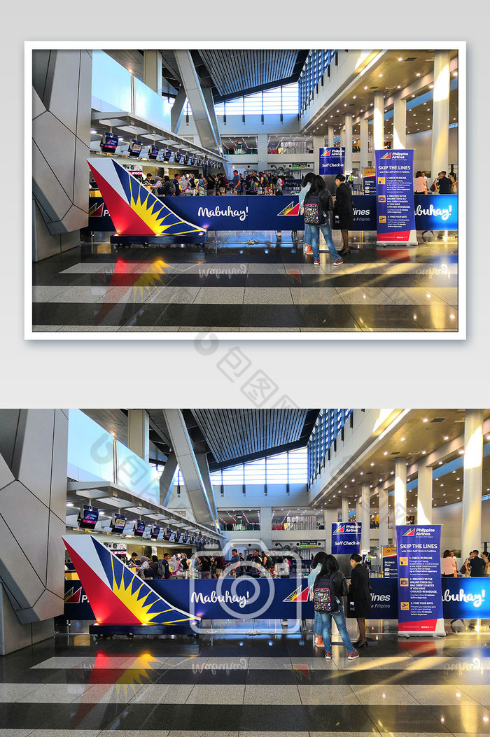 东南亚菲律宾马尼拉机场出发层空间摄影图片图片