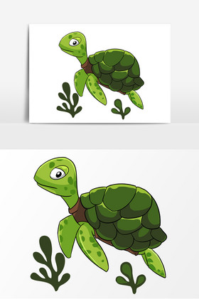 水草动物乌龟绿色卡通可爱乌龟gif加载动态插图动画兔子乌龟打架表情