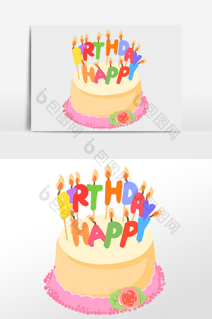 庆祝生日甜点小蛋糕插画图片图片