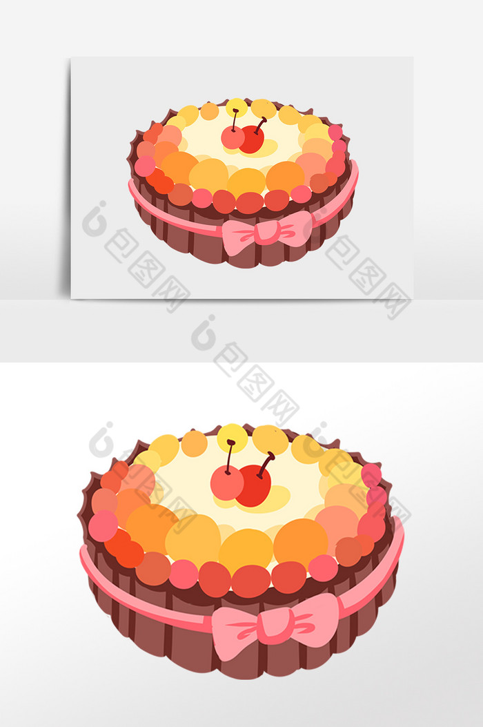 庆祝生日水果蛋糕插画图片图片