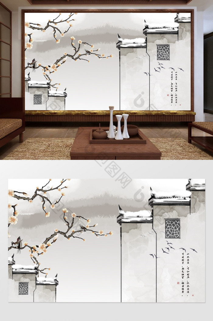 屋檐小船移门图片