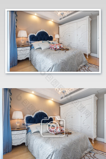 法式浪漫的卧室家居摄影图图片